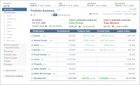 www moneycontrol com portfolio login